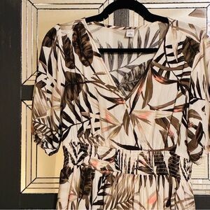 Tropical Leaf Print Dress